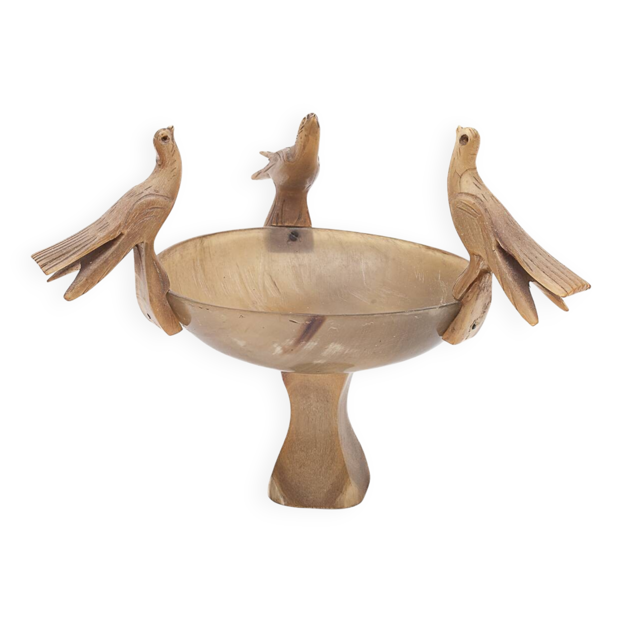 Small carved horn cup