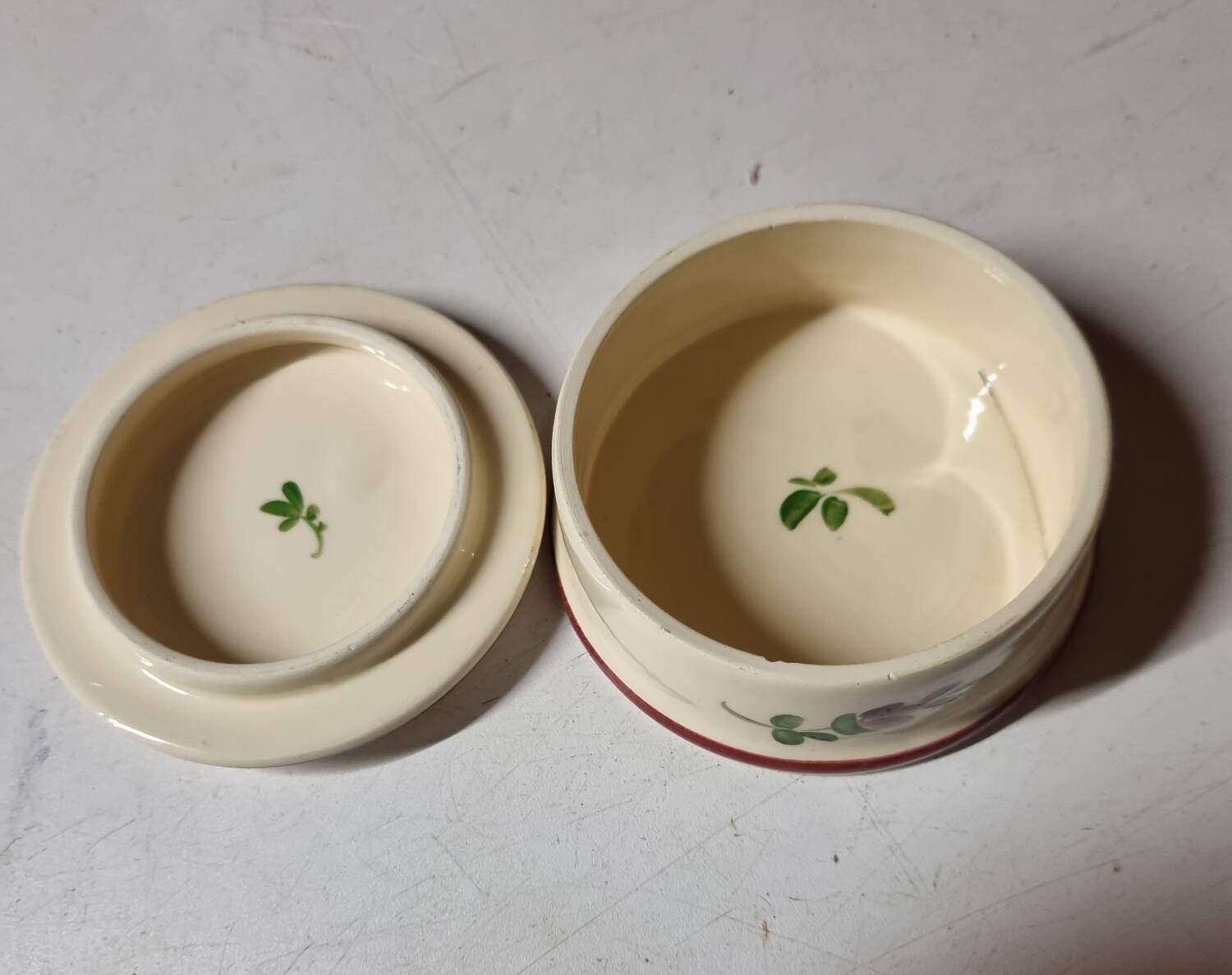 Antique porcelain candy jar and sugar bowl from Châtillon-sur-Seine
