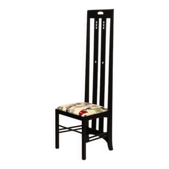High Ingram chair by Charles R. Mackintosh for Alivar with Fornasetti fabric