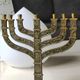 Old Large Menorah/Jewish/Hebrew Candlestick with 7 lights. Signed "Israel". 1950s. Size 23 x 24 cm