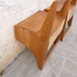 Pair of vintage solid wood hanging bedside tables