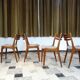 Ensemble de 4 chaises de salle à manger en teck scandinaves modernes, Danemark années 1960.