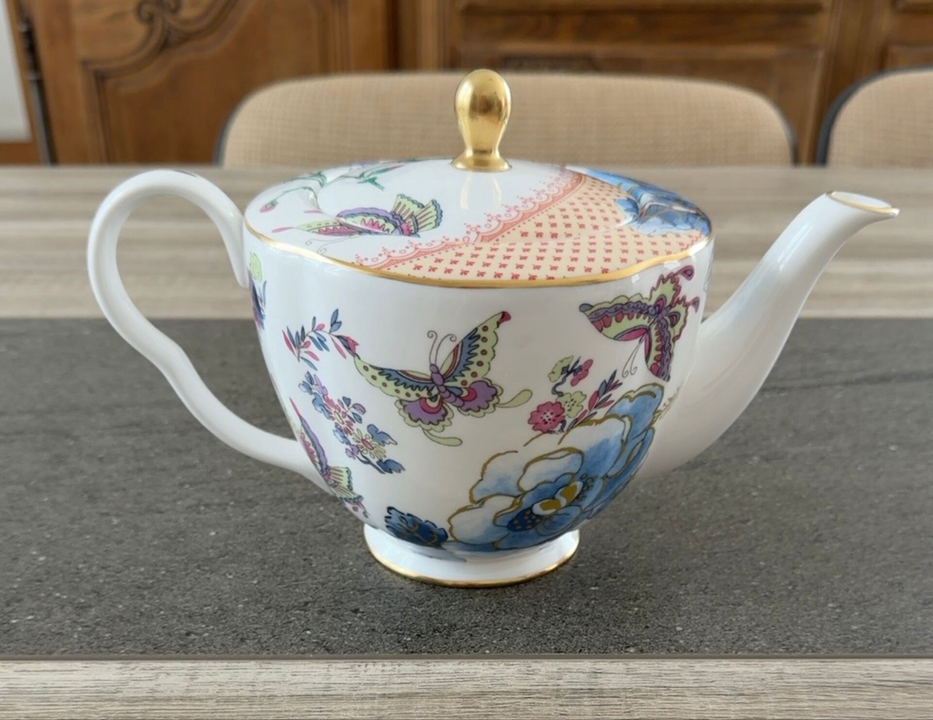 Wedgwood Butterfly Bloom Teapot – English Bone China