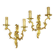 Pair of Louis XV style wall lights from Lucien GAU - gilded bronze