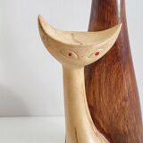 Vintage 1950 liqueur bottle chat chats ceramic 50s noyau de poissy