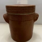 Covered pot in glazed sandstone