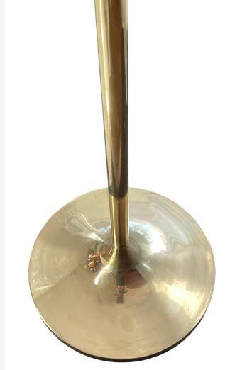 Art Deco floor lamp in brass and opaline glass - 1.30 m