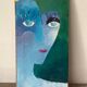 Portrait of a woman, modern abstract, oil on canvas signed 1992.