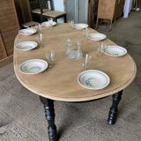 Oval table with integrated extension