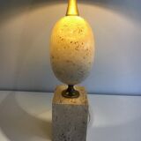 Large lamp in travertine. Philippe Barbier