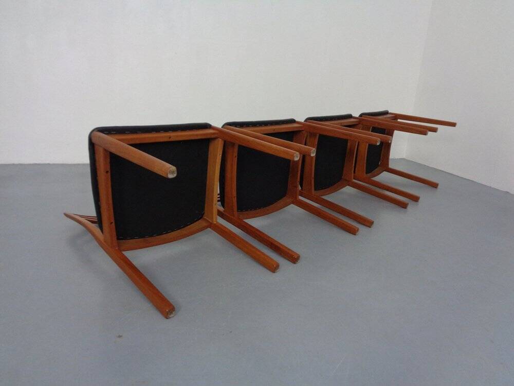 Danish Teak Dining Chairs, 1960s, Set of 4