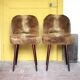 Paire de chaises Moumoute Style Baumann, chaises vintage, chaise rétro