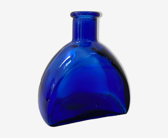 Vase vintage en verre bleu cobalt