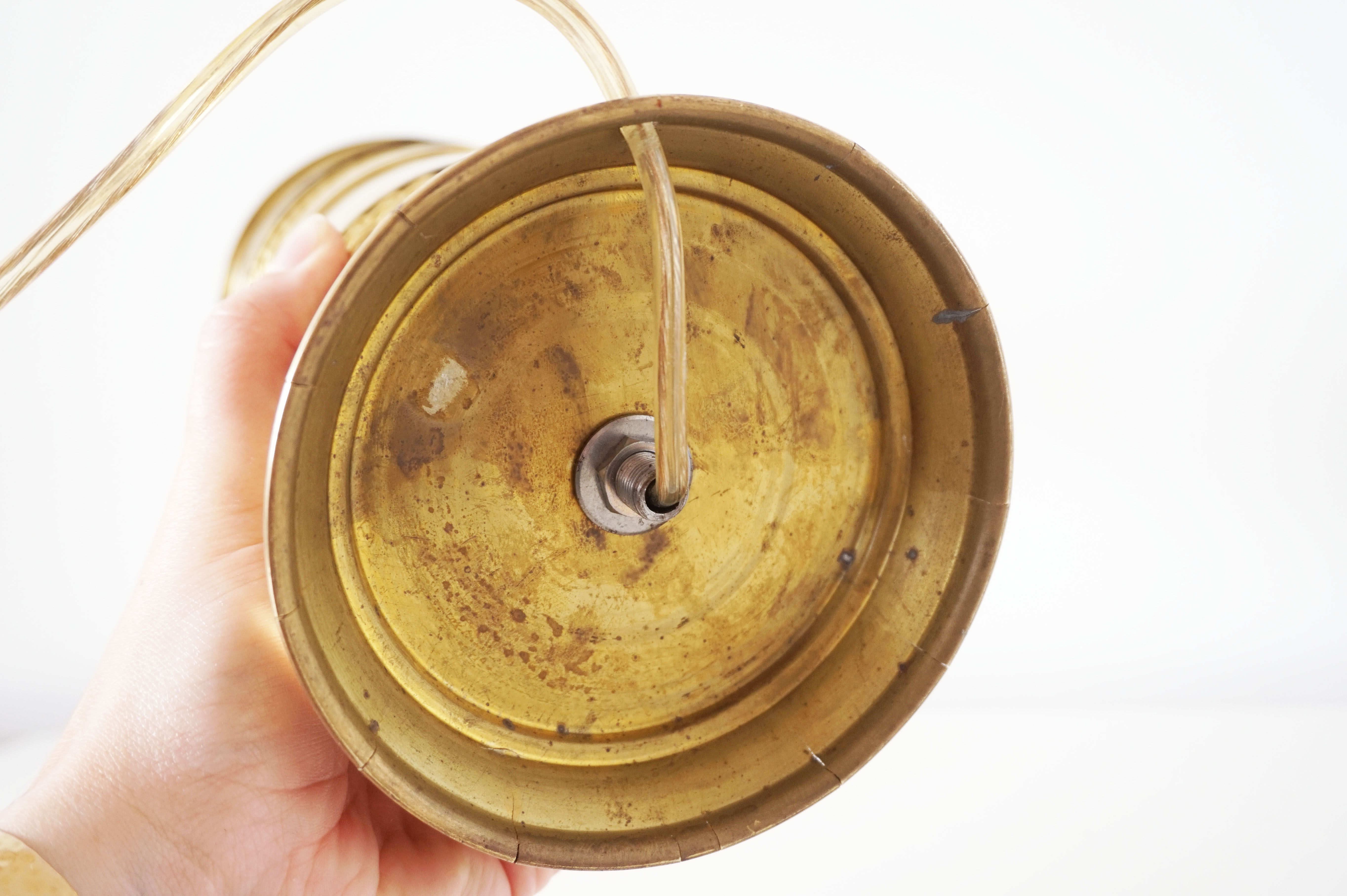 Vintage golden metal lamp foot