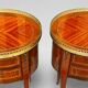 Pair of Bedside Tables / Salon in Marquetry Transition Style Louis XV/Louis XVI