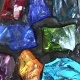 Glass and lead pendant lamp by Peter Marsh, 50s