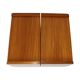 Pair of vintage wooden bedside tables brass handles 60s design
