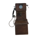 Wooden wall telephone, old, 1930