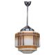 1930s Napako Art Deco pendant light in chrome and glass, restored, new wiring