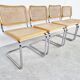 Set of 4 vintage Marcel Breuer Cesca chairs, made in italy, 1970s