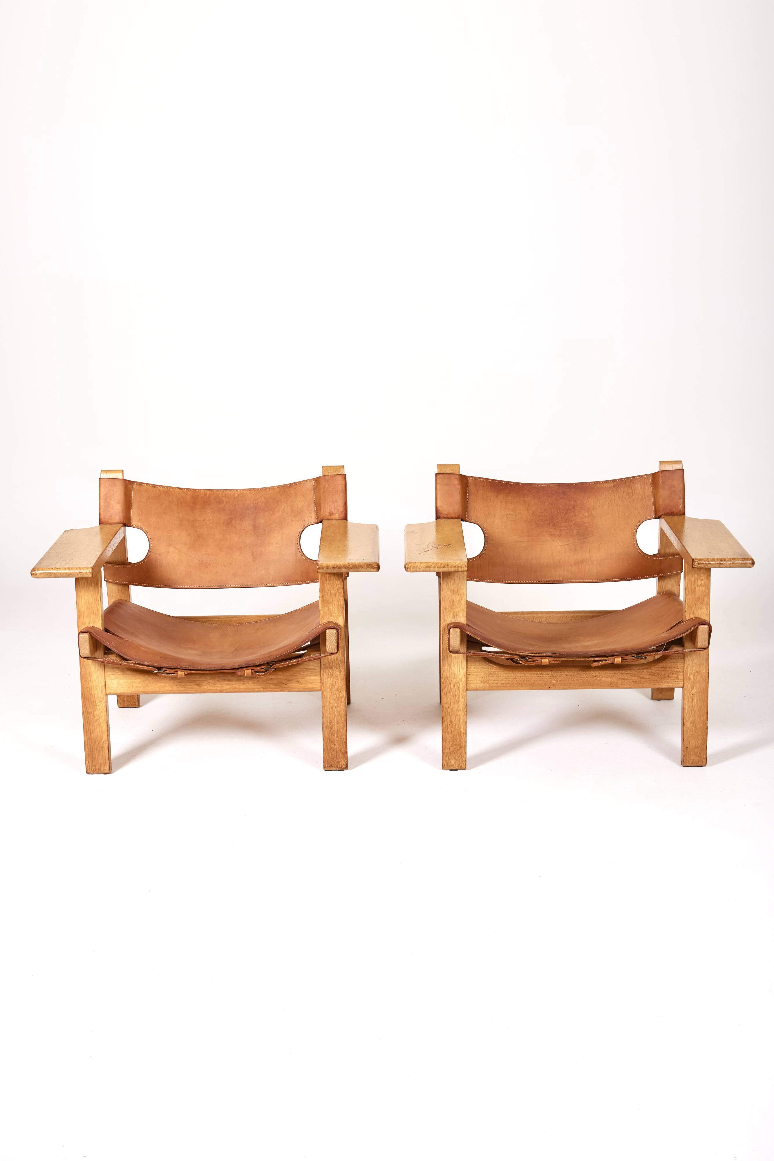 Pair of The Spanish Chair model BM2226 armchairs by Børge Mogensen