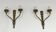 Pair of Louis XVI style bronze wall sconces with quivers