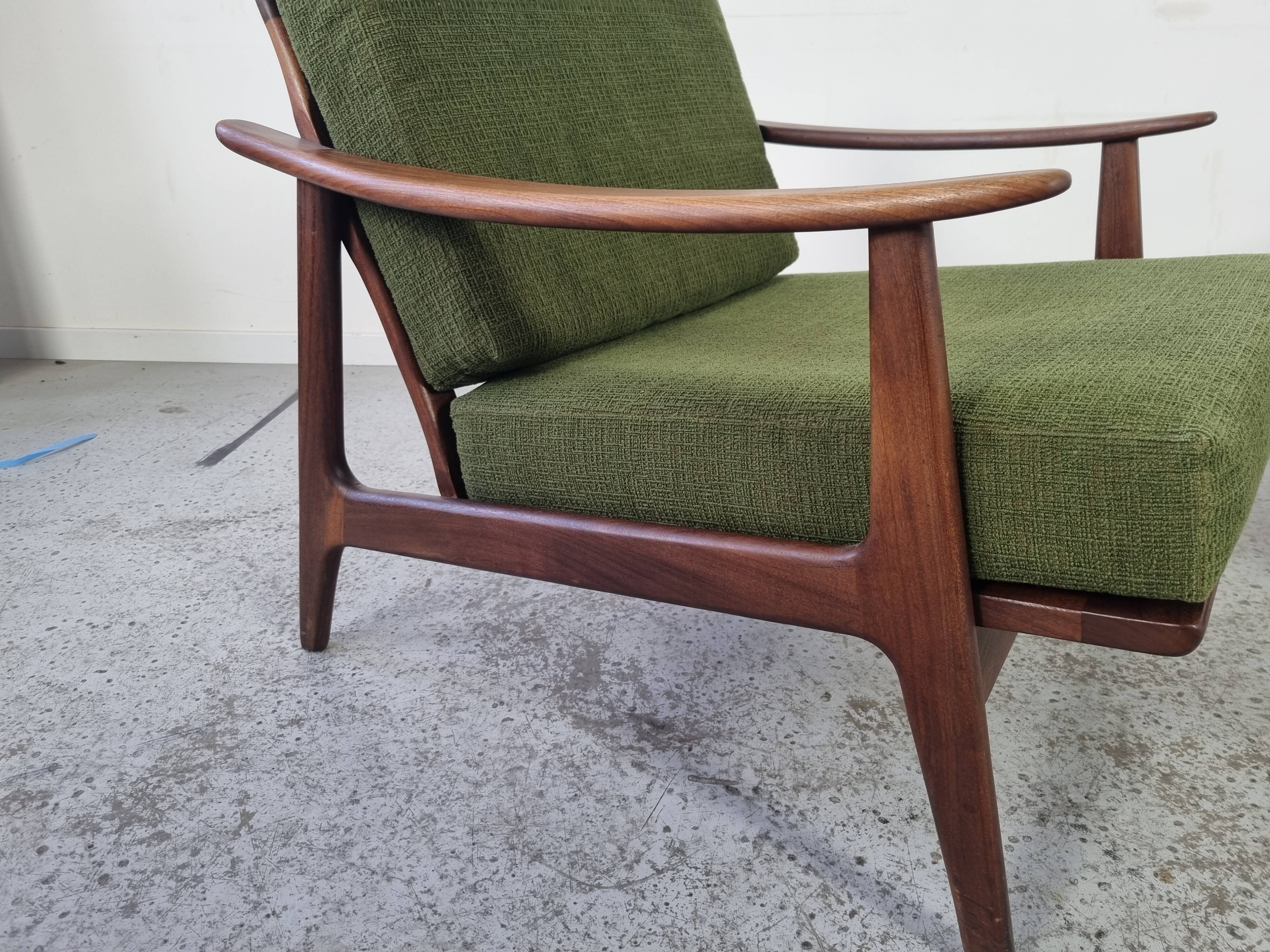 Pair of Scandinavian armchairs in afromosia, 60s