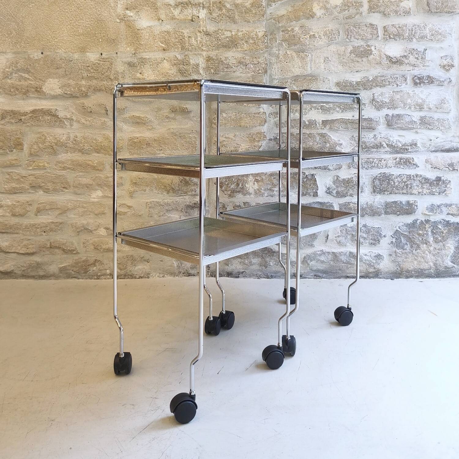 Chrome metal trolley