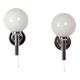 Pair of chrome wall lights