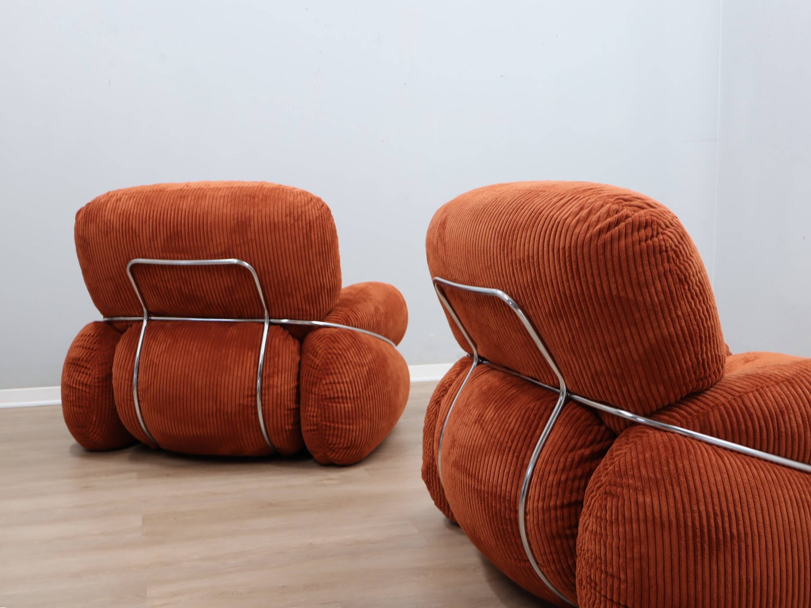 Pair of vintage armchairs by Adriano Piazzesi 1970s