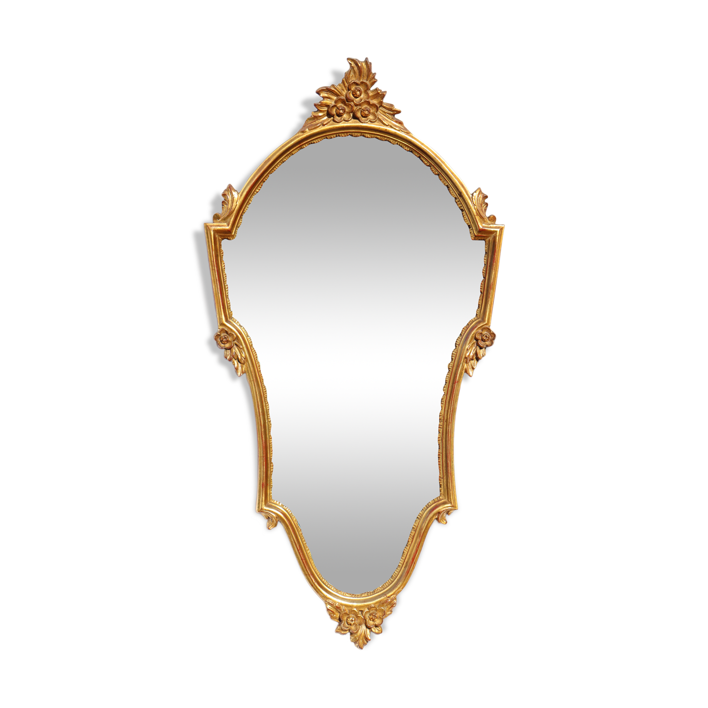 Deknudt, Vintage golden mirror Louis XV style   48x93cm