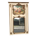 Trumeau Parquet Mirror Gallant Scene Late 19th