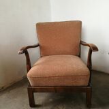 Pair of art deco velvet armchairs