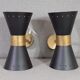 Pair of sconces black, in 1950s style