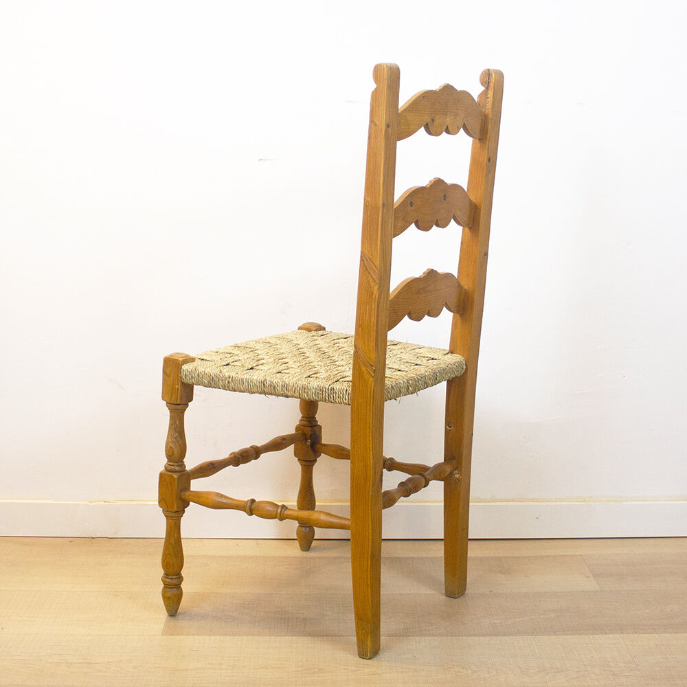 Rustic Chair With Woven Seat, Spain, 1950's