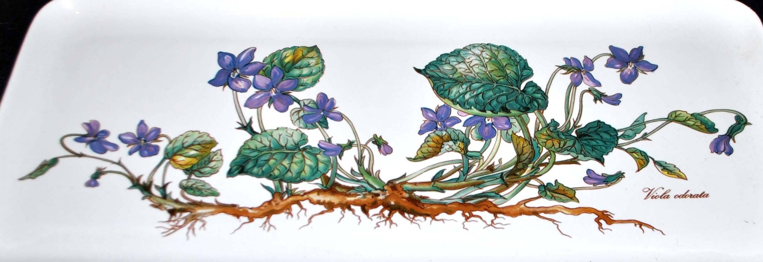 Vintage cake dish - Botanica porcelain platter by Villeroy & Boch "viola odorata"