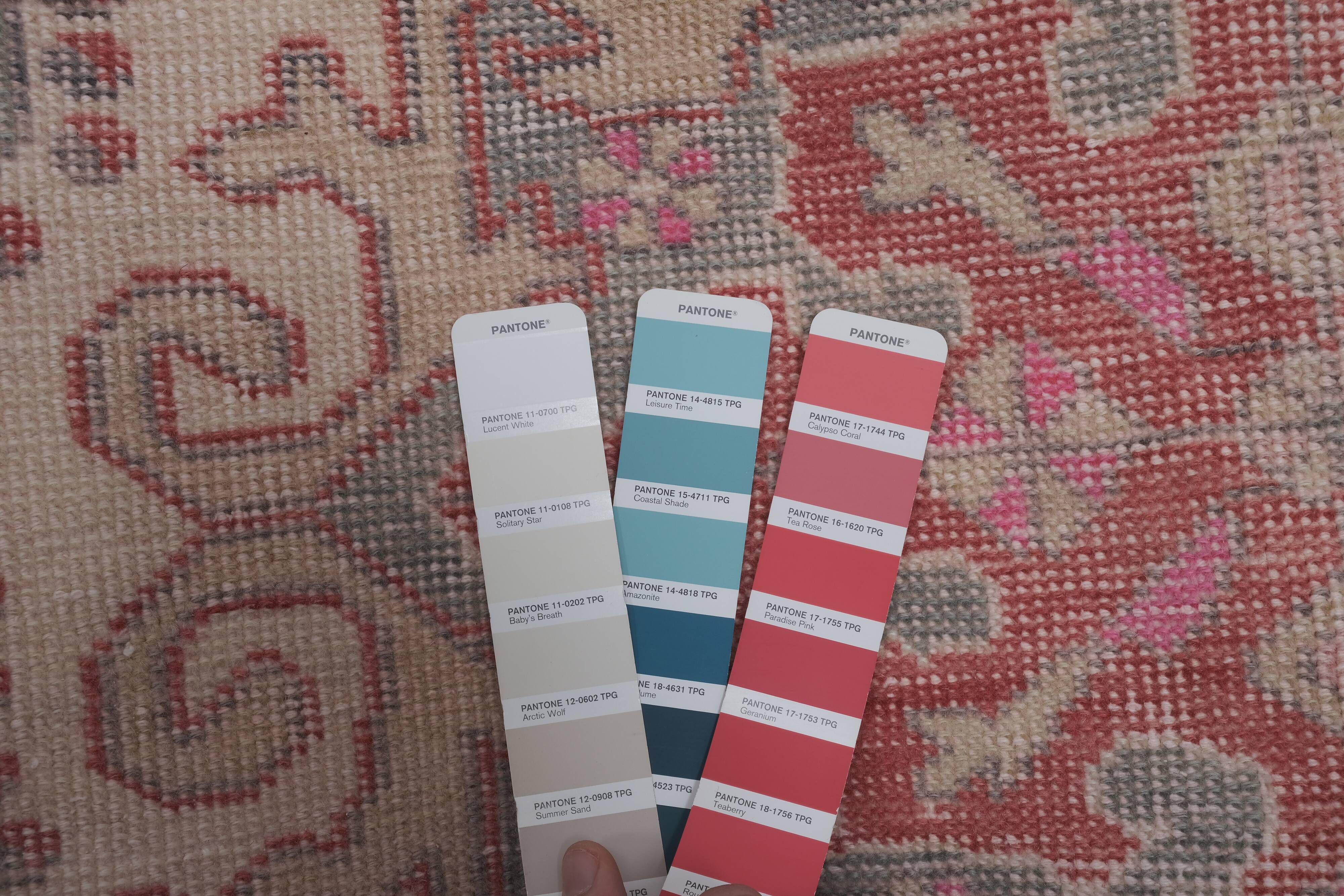 Mid century flatweave large overdyed oriental turkey oushak rug 4'11'' x 7'3''