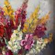 Hst painting of 1970 : "bouquet of muffliers flowers" signed m. l. petit