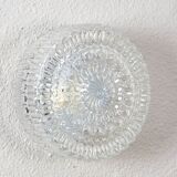 Mid Century Modern Germany Cut Glass Flush Mount or Sconce 60s