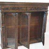 Richly carved solid oak bookcase