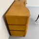 Old beech desk in art deco style with drawer, vintage 60s