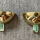 Pair of Hollywood Regency half-moon wall lamps in gilded metal and plexiglass