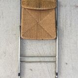 Metal folding chair and rope