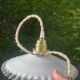 Pair of lace-edged opaline portable lamps with cord wire