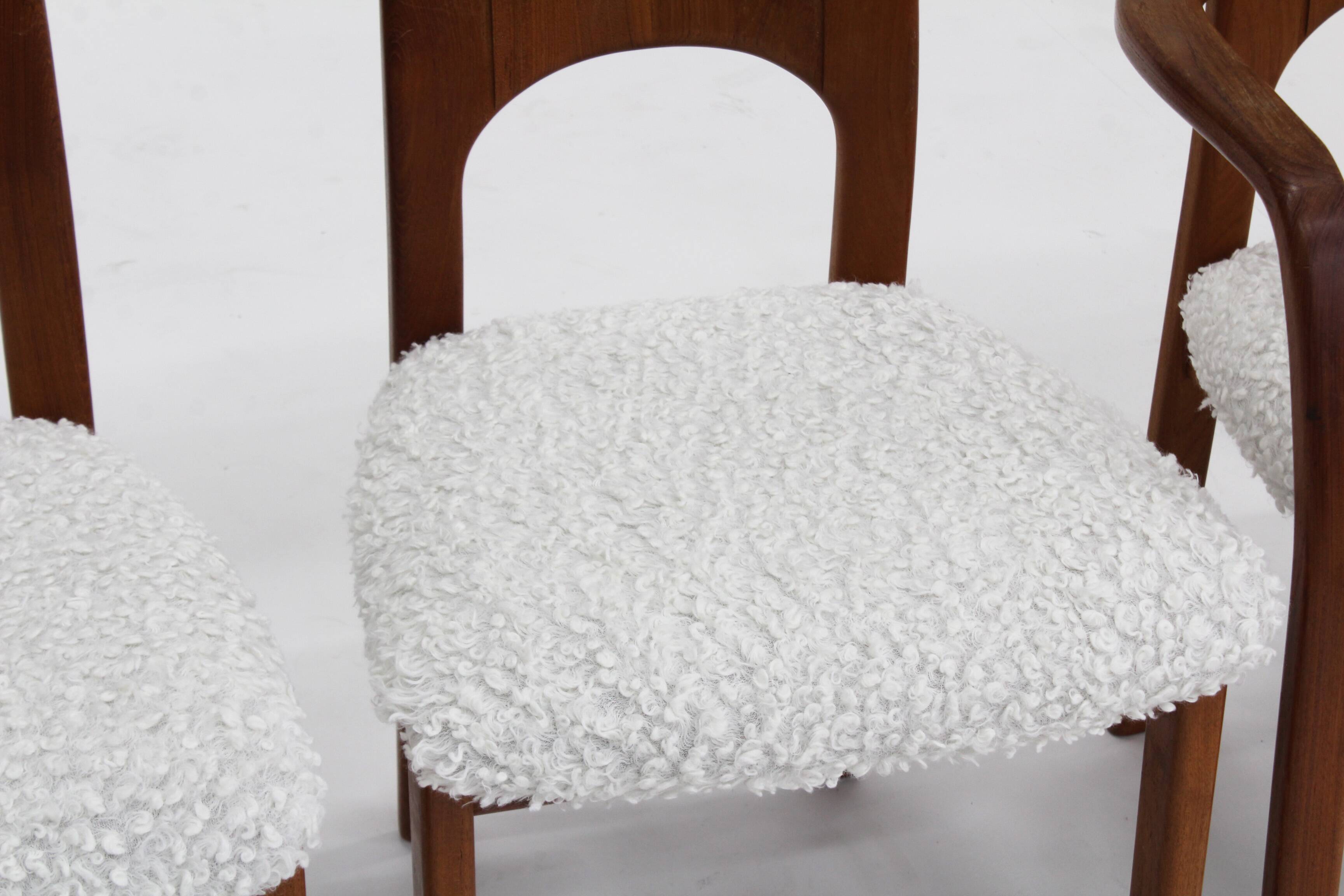 Vintage Danish Dining Chairs teak wood 1960s , Set of 6