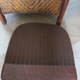 Woven rattan armchair and exotic wood - Colonial style - 1980s