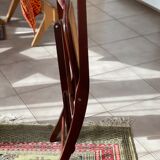Folding chair in wood and cane