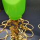Paire de porte cigares en opaline verte (uranium/ouraline) Napoléon III