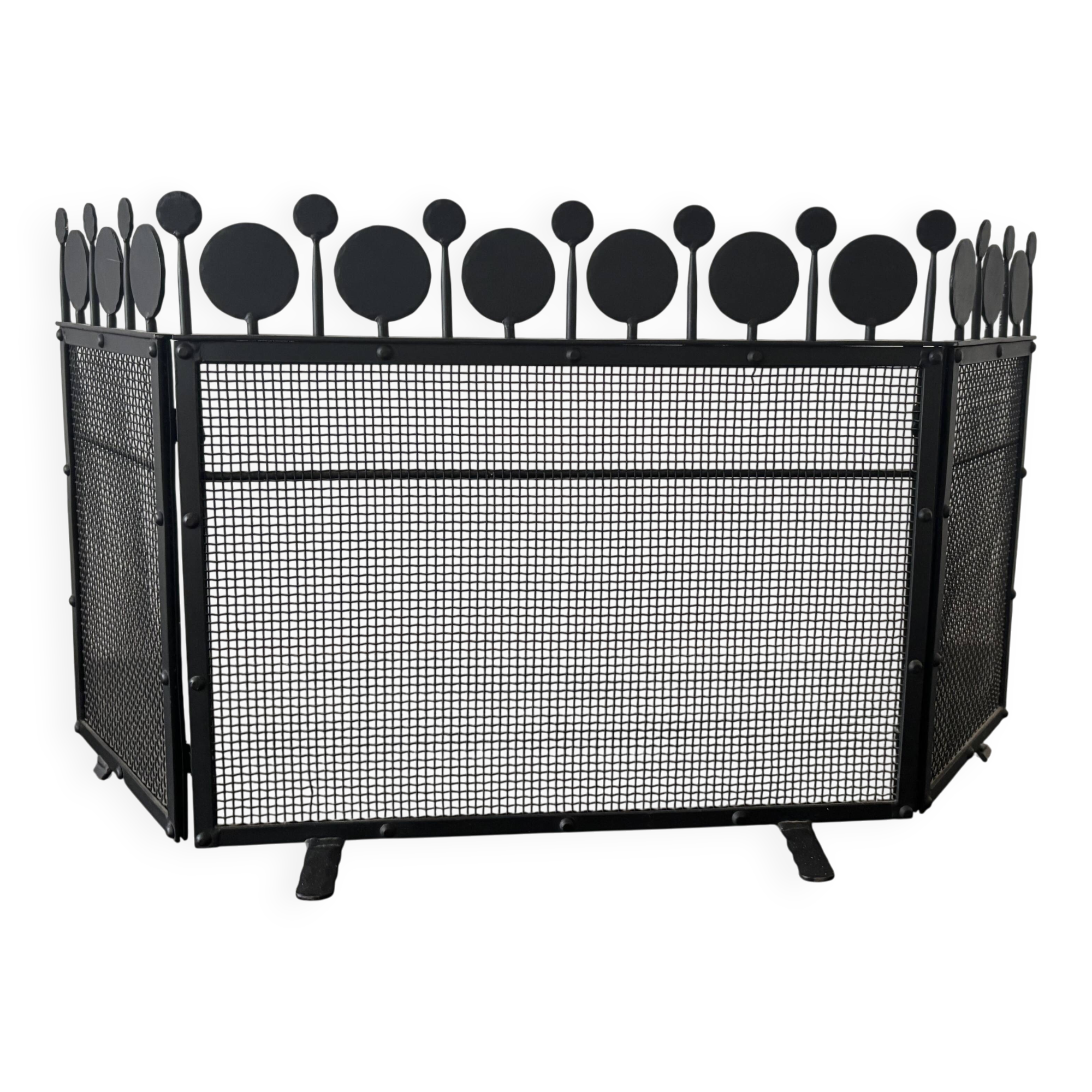 Fire screen - Bertil Vallien for Boda 1960 Lacquered metal black 86cm