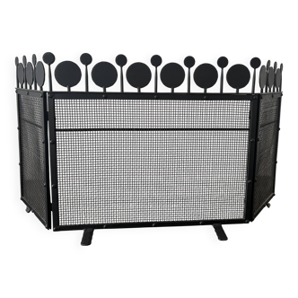 Fire screen - Bertil Vallien for Boda 1960 Lacquered metal black 86cm